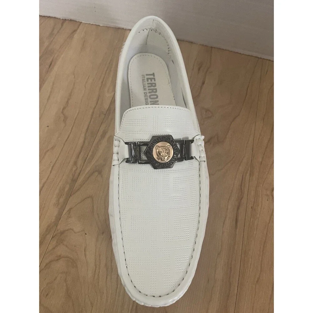 Terroni Italian Design White Mens loafers. Size 11. In Excellent Shape. No Box.